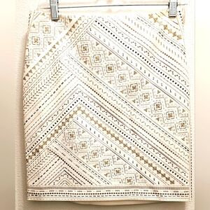 Elegant Beige Patterned Skirt